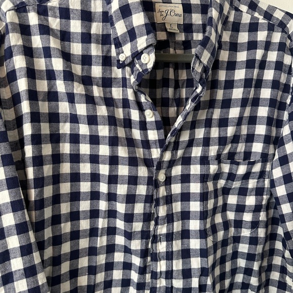 J. Crew | Blue/White Plaid Button Down - Picture 2 of 6